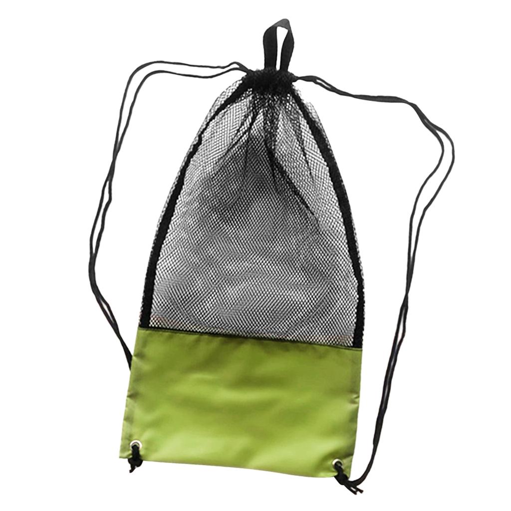 Mesh Drawstring Bag for Snorkeling Scuba Diving Goggles Mask Army Green