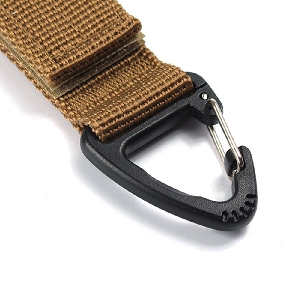 Outdoor Hiking Nylon Webbing Backpack Triangular Hanging Hook Khaki