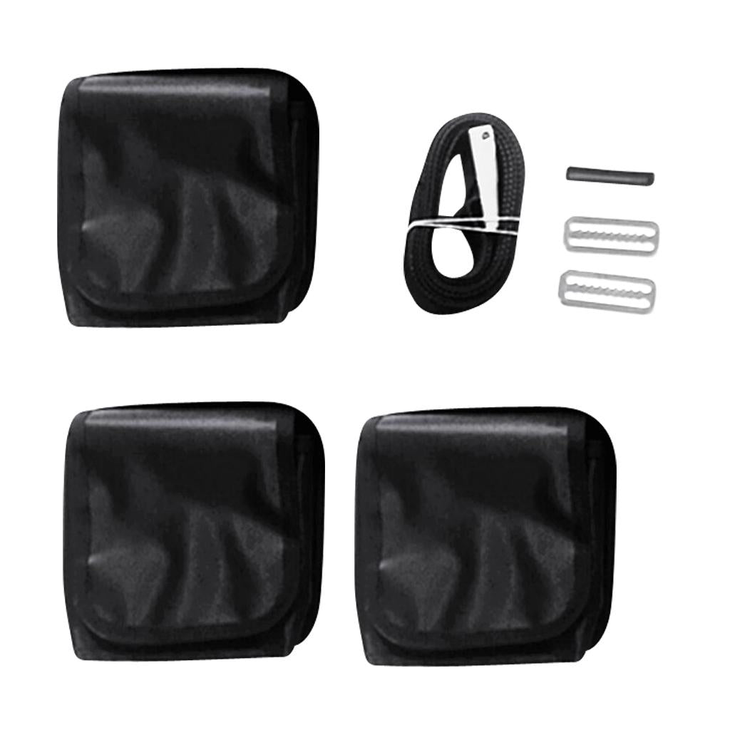 3 Pockets Scuba Diving Detachable Weight Belt Equipment with Buckle Black