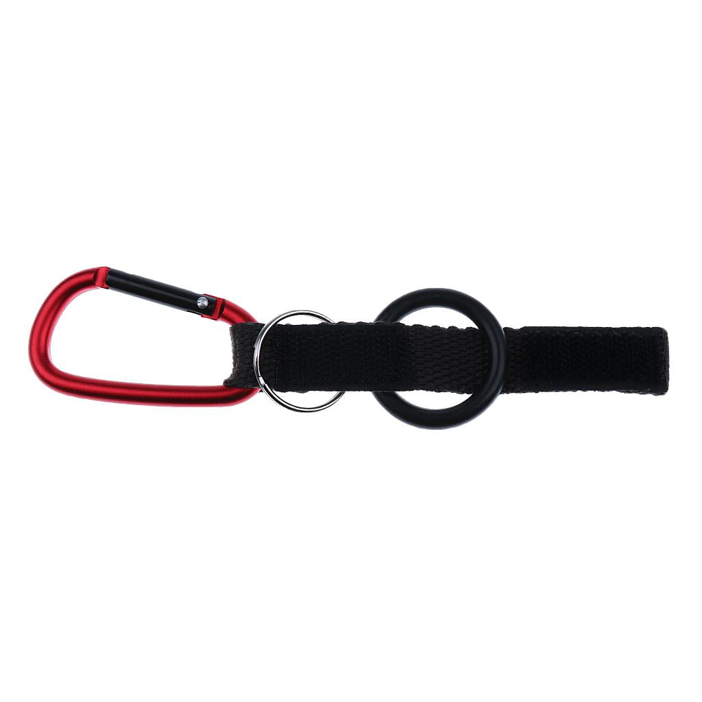 Hiking Travel Water Bottle Carabiner Clip Hook with Rubber Ring Red