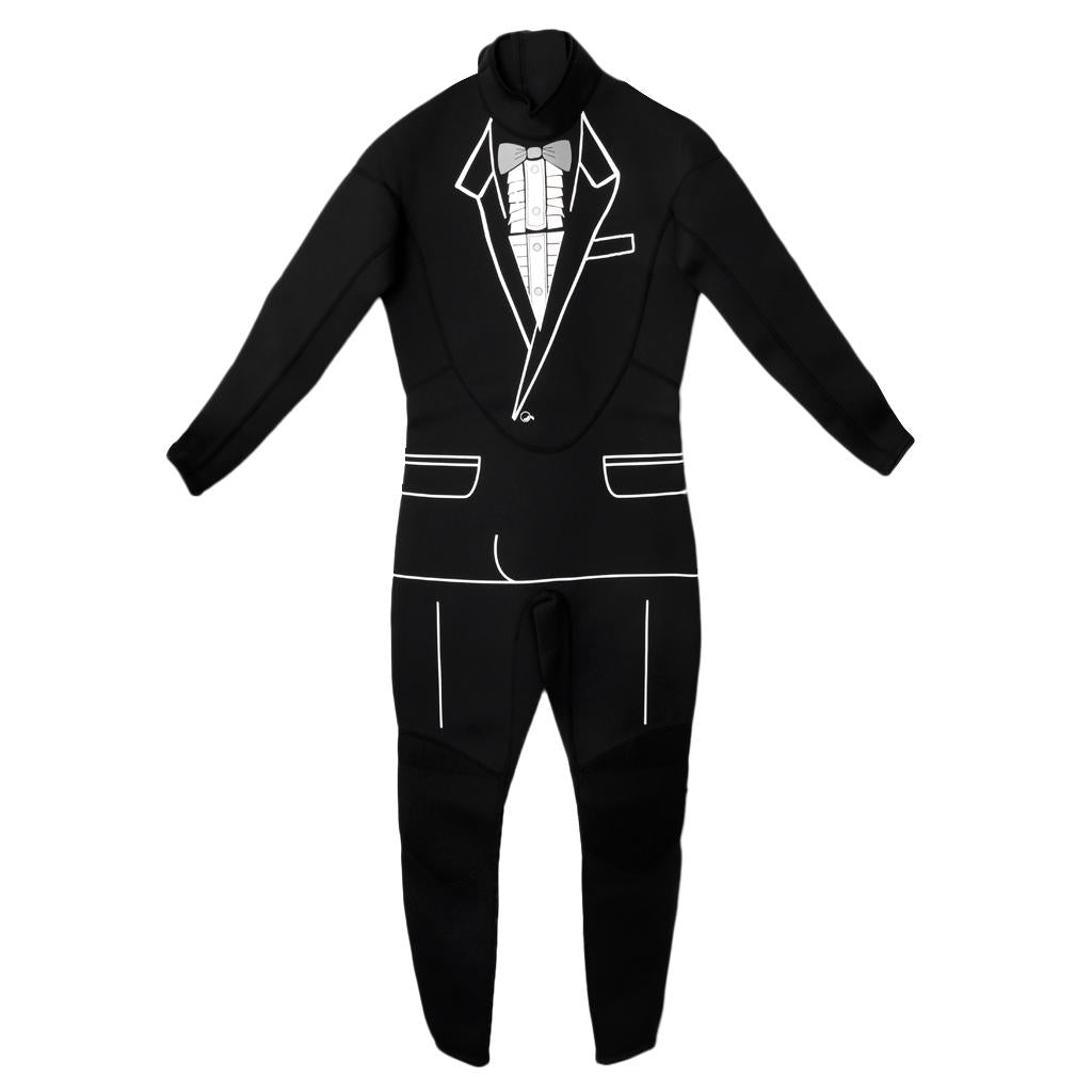 Tuxedo Wetsuit Formal Style Mens 3mm Neoprene Suit Tie Surf Surfing Dive S