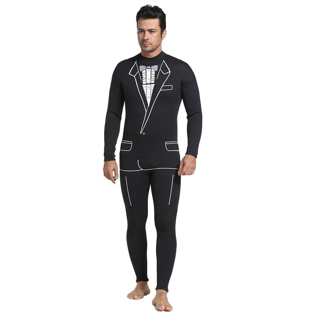 Tuxedo Wetsuit Formal Style Mens 3mm Neoprene Suit Tie Surf Surfing Dive S