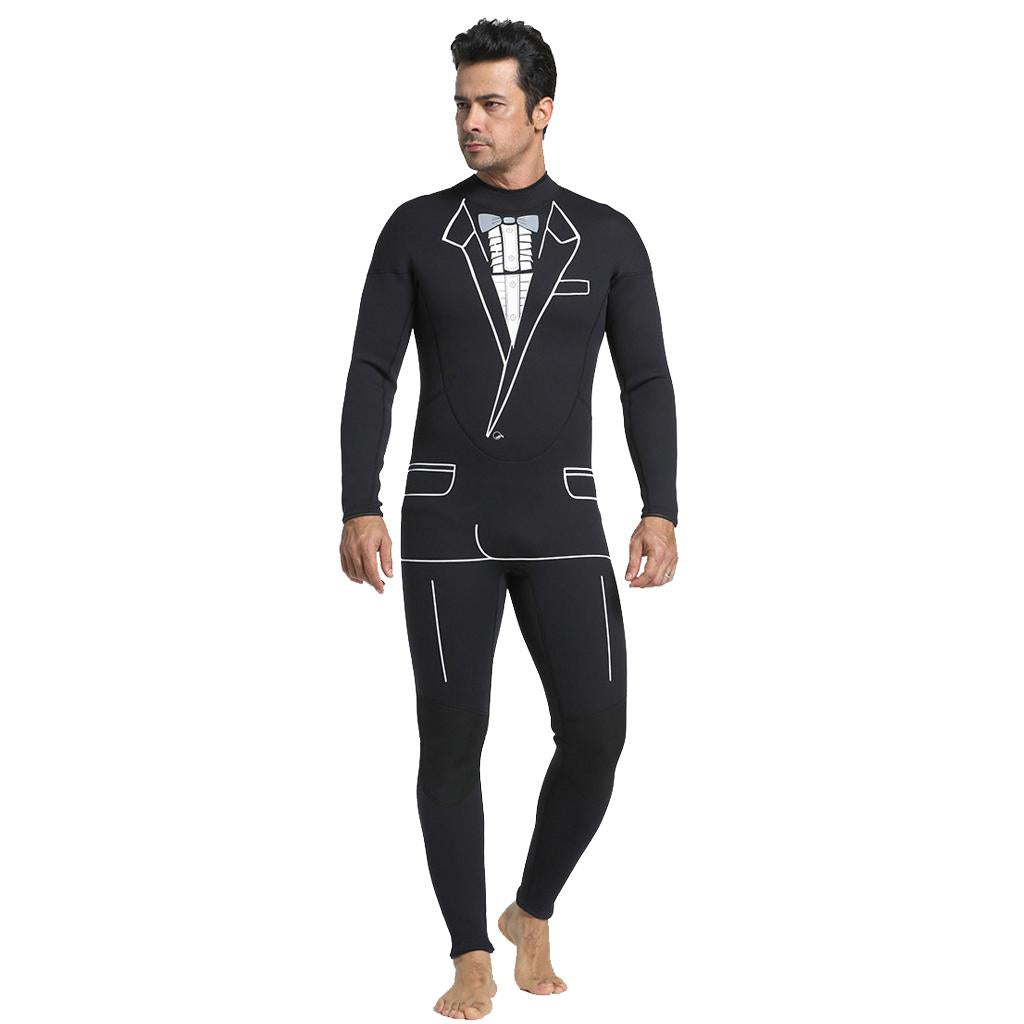 Tuxedo Wetsuit Formal Style Mens 3mm Neoprene Suit Tie Surf Surfing Dive S