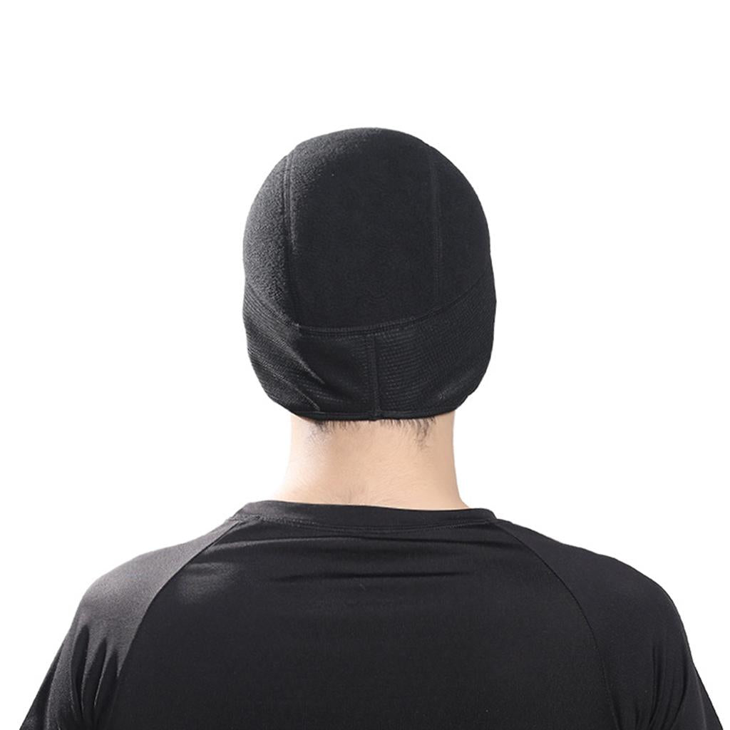 Outdoor Sports Hat Winter Thermal Fleece Cycling Running Ear Warm Cap Black