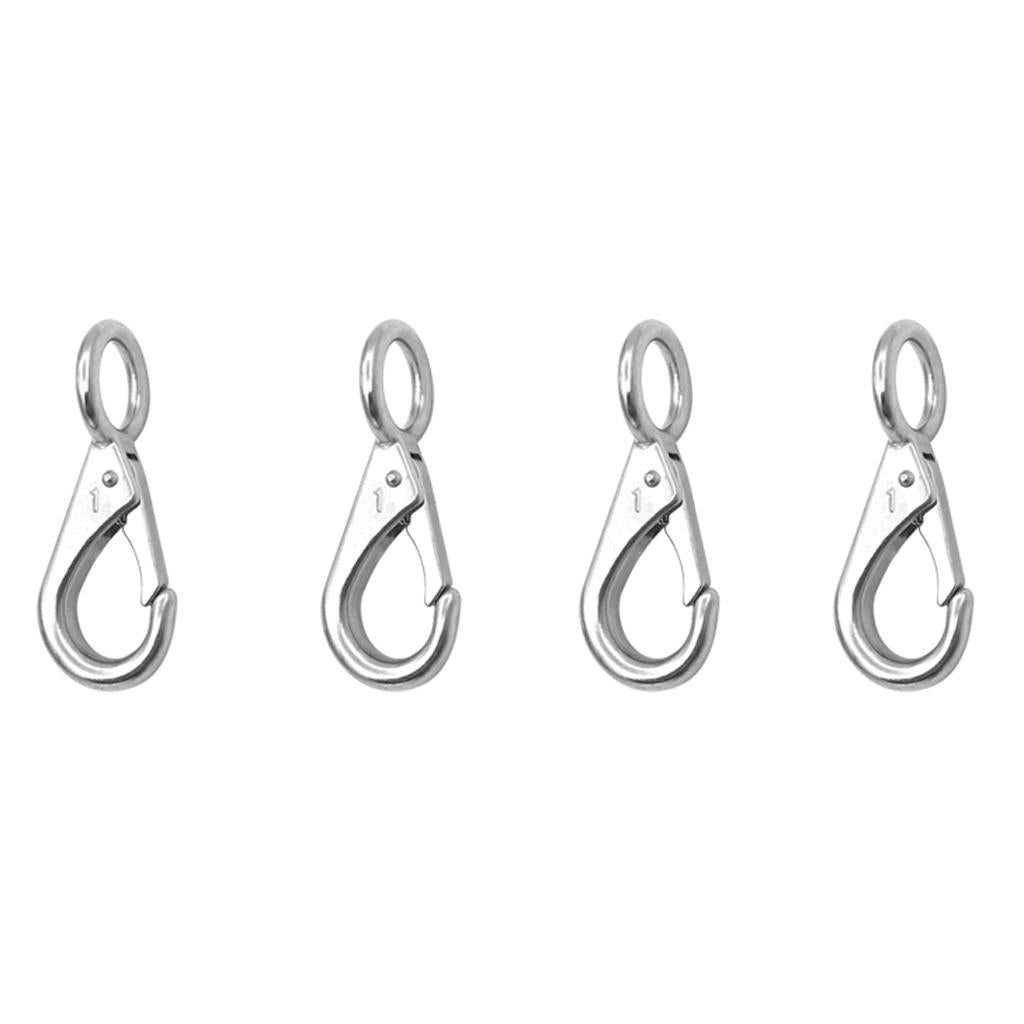 4 Pieces Heavy Duty Marine Grade 316 Stainless Steel Spring Snap Hooks 71mm