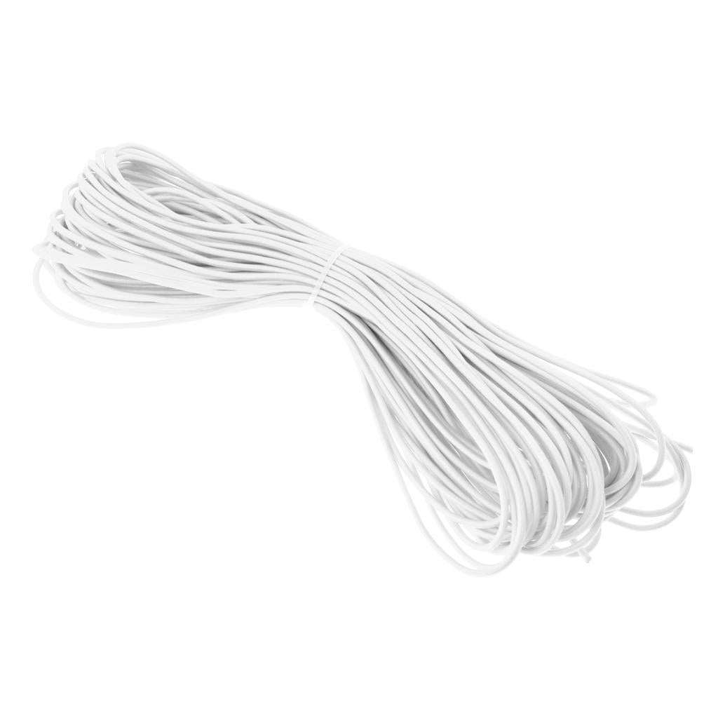 3mm Elastic Round Bungee Rope Shock Cord Tie Down Boats Trailers 30m White