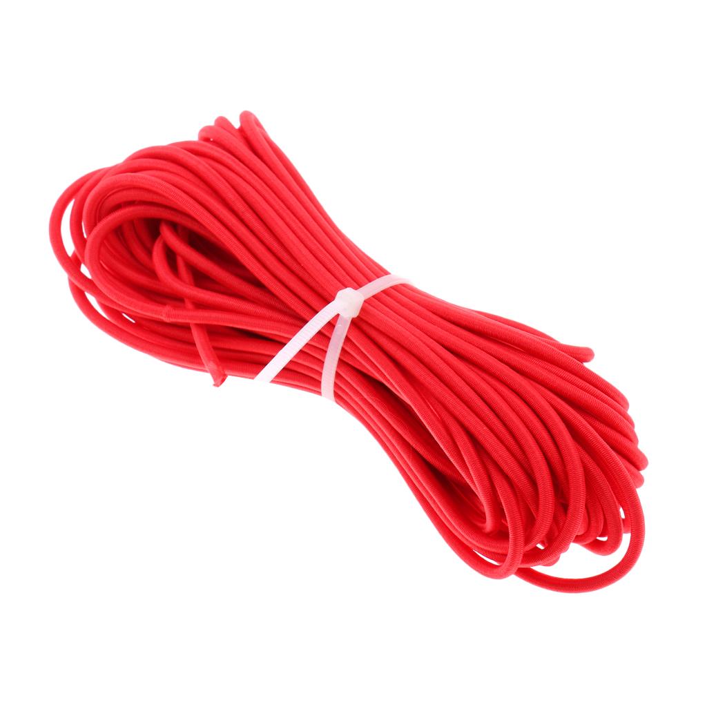 3mm Red Elastic Bungee Rope Shock Cord Tie Down Boats Trailers Kayak 10m