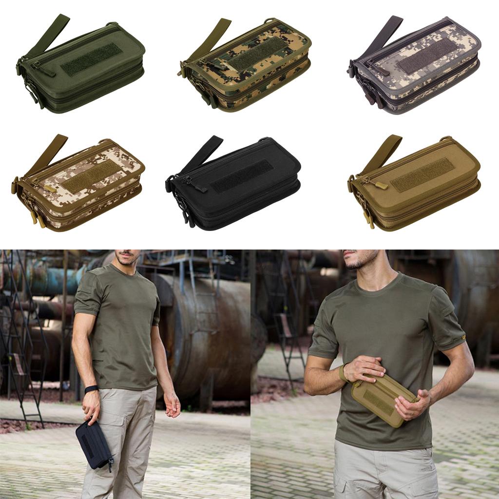Mens Wallet ID Card Passport Hand Bag 6 Mobile Phone Pouch Army Green"
