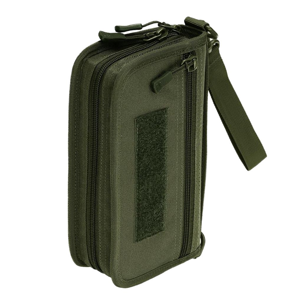 Mens Wallet ID Card Passport Hand Bag 6 Mobile Phone Pouch Army Green"