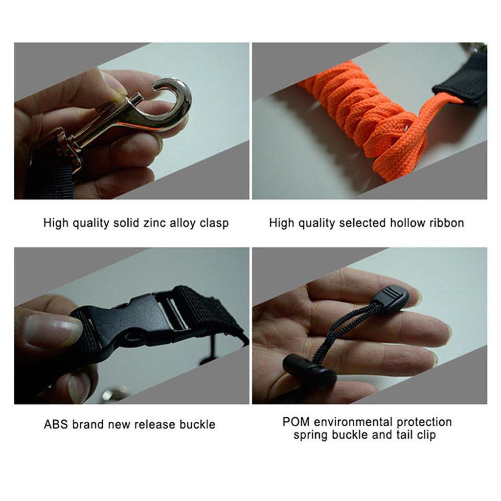 Paddle Leash Fishing Rod Safety Cord Tether Hook for Kayak Canoe Boat Orange