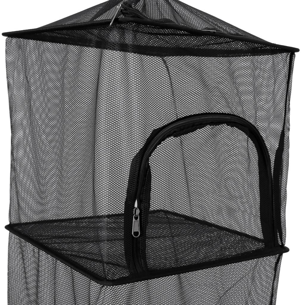 Folding Portable Outdoor Hanging Mesh Drying 4 Tier Storage Basket Organizer