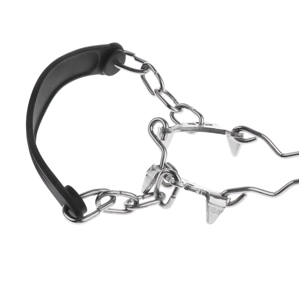 6 Teeth Anti Slip Ice Snow Shoe Grips Crampon Traction Spikes Cleats Black