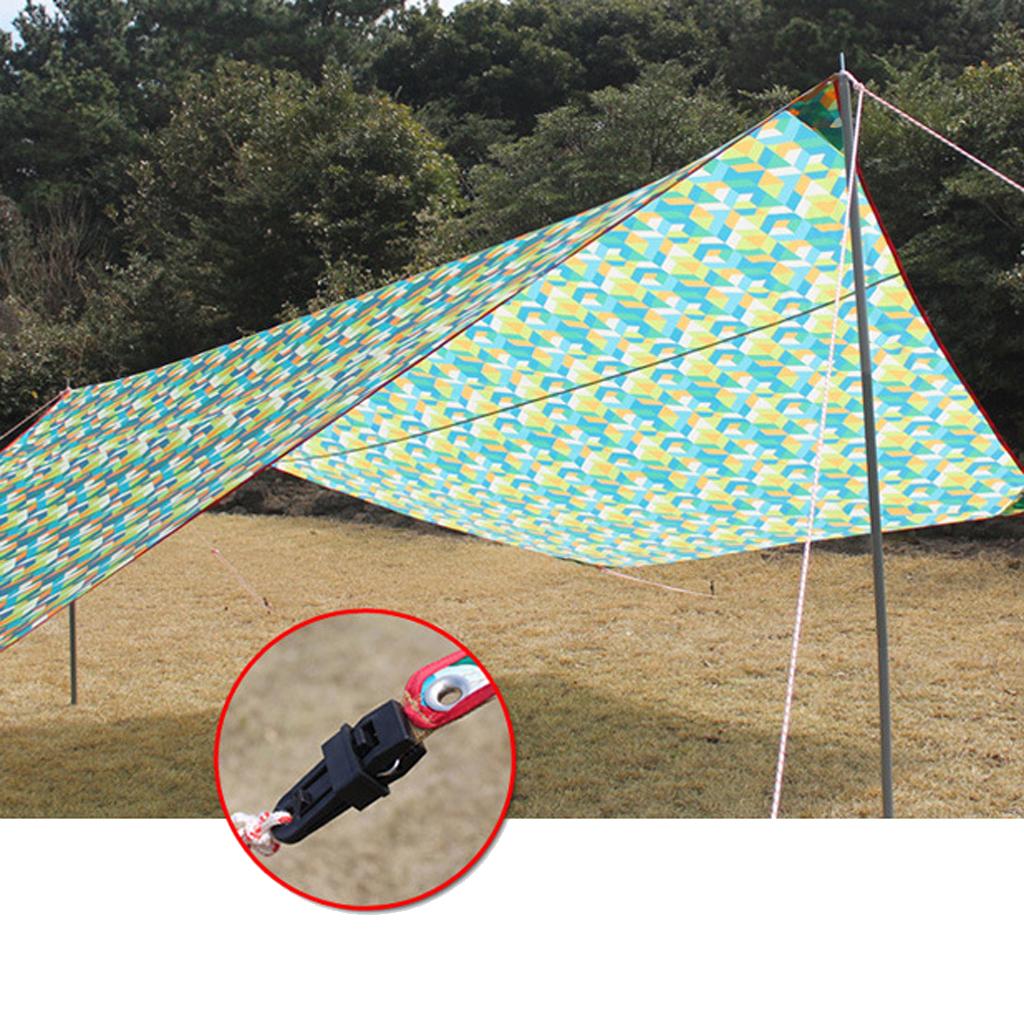 5 Pieces Camping Tent Awning Tarp Clamp Clips Snap Hanger Fastener Blue