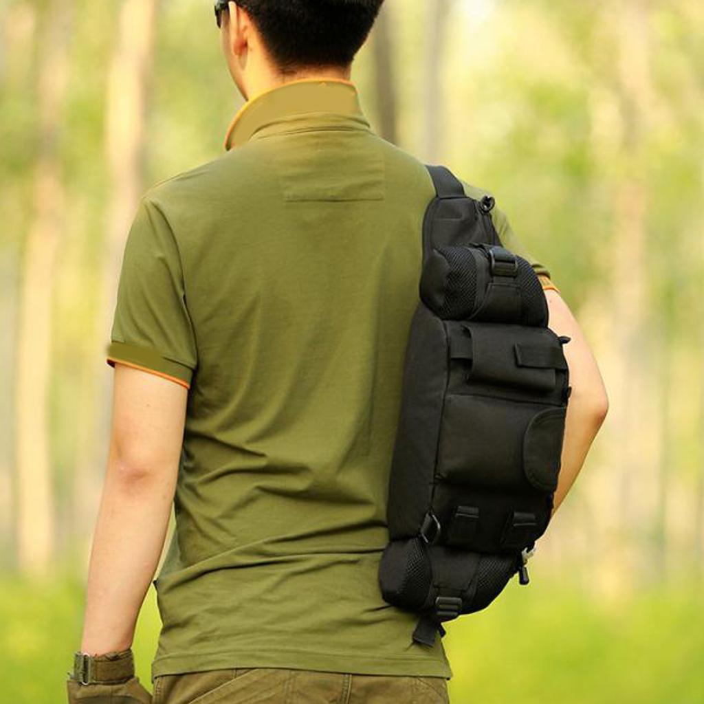 Outdoor Hiking Double Water Bottle Waist Bag Fanny Pack Black