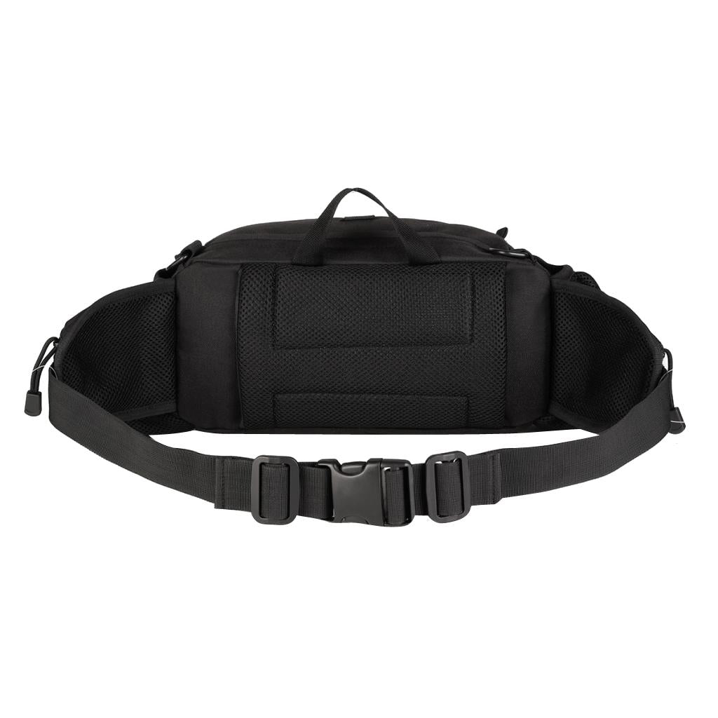 Outdoor Hiking Double Water Bottle Waist Bag Fanny Pack Black