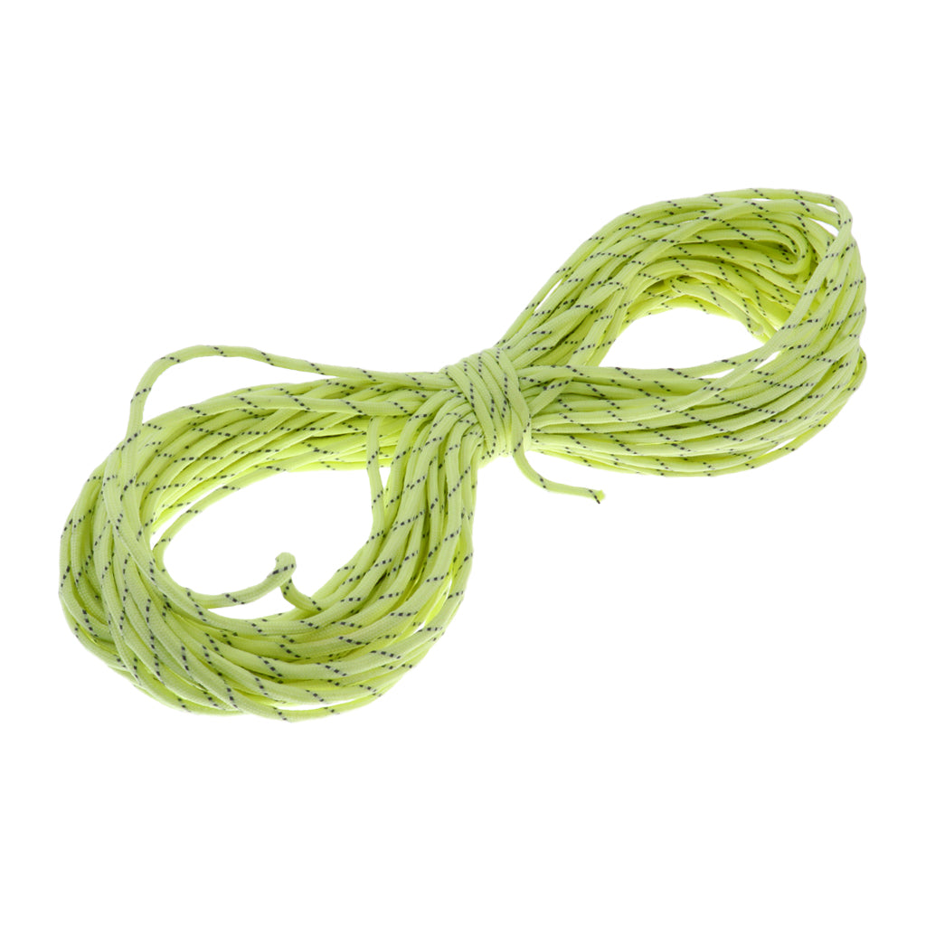 100FT 9 Core Strand Luminous Paracord Parachute Cord Reflective Rope Yellow