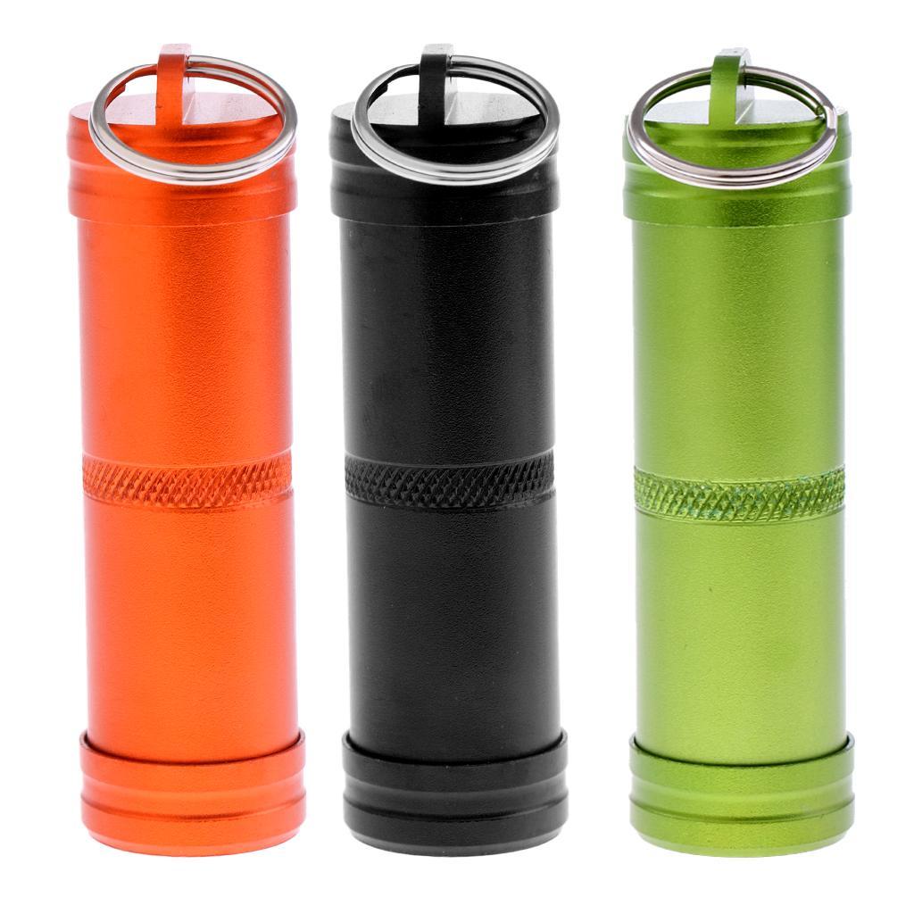 3 Pieces Aluminum Alloy Waterproof Capsule Holder Pill Case Bottle Container