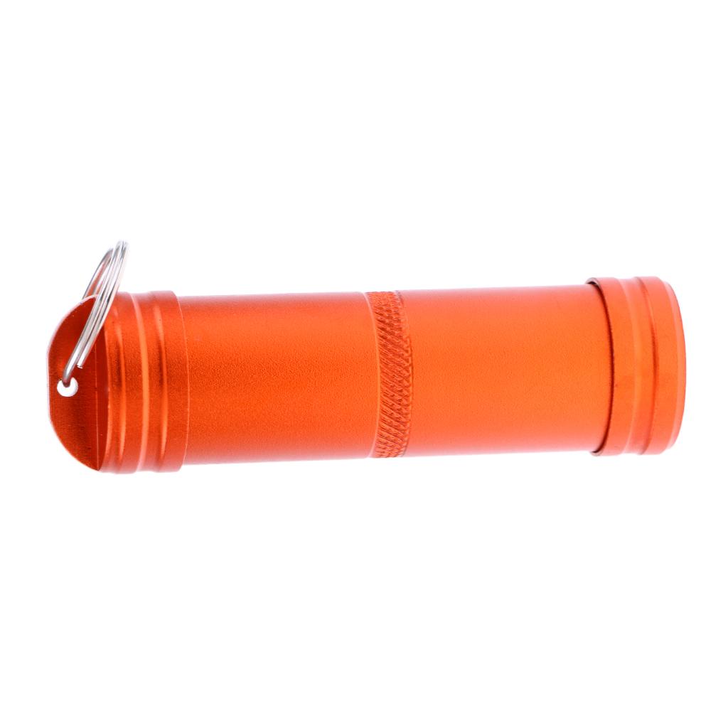 Aluminum Alloy Waterproof Capsule Holder Pill Case Bottle Container Orange