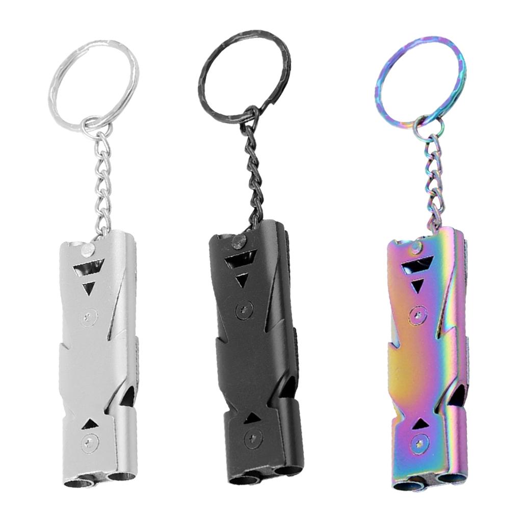 Double Pipe High Decibel Outdoor Camping Survival Emergency Whistle Colorful