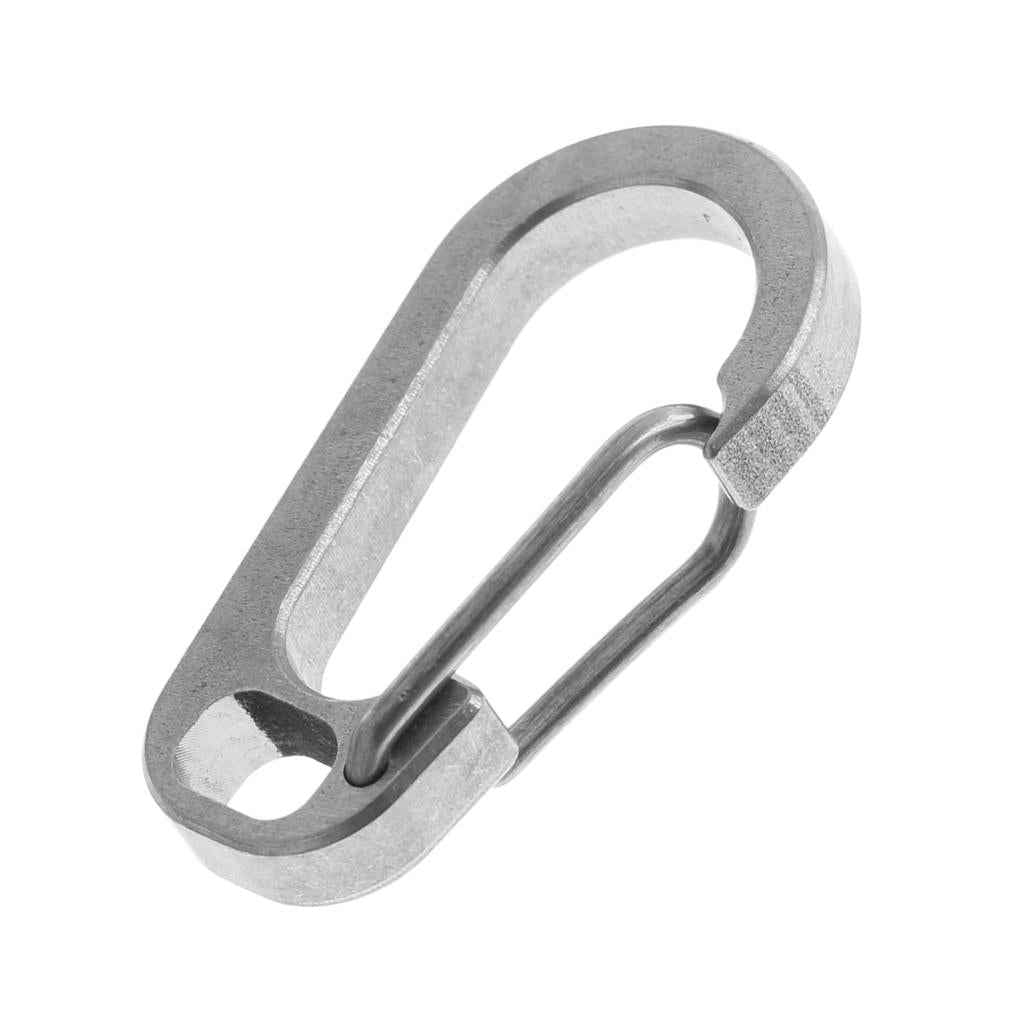 Titanium Alloy Carabiner Clip Keychain Quick Hook Buckle Outdoor Silver