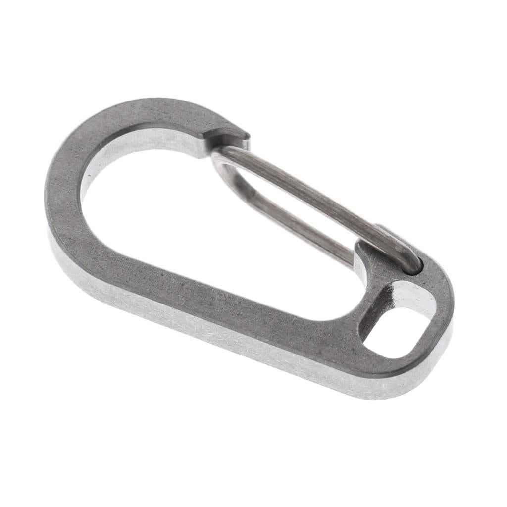 Titanium Alloy Carabiner Clip Keychain Quick Hook Buckle Outdoor Silver