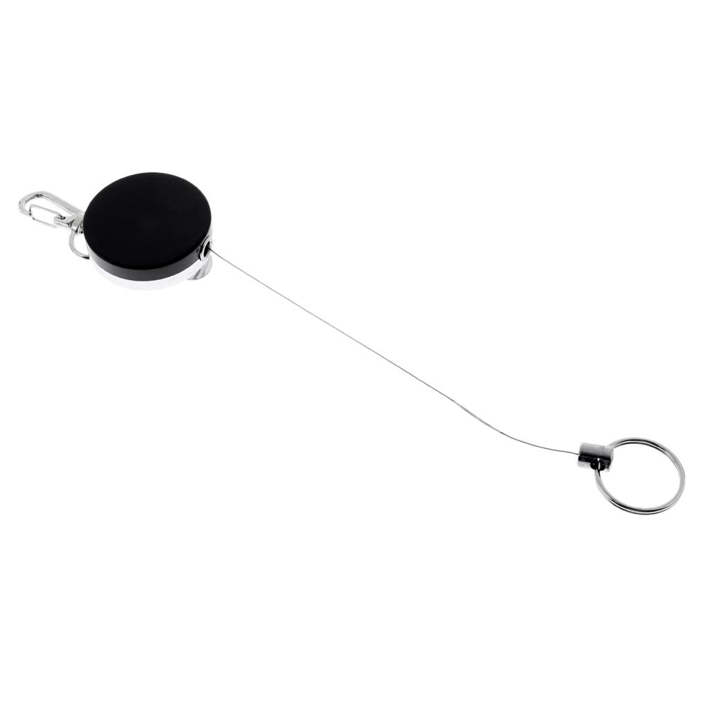 48 Pcs Retractable Key Chains Badge Holders Steel Recoil Ring Belt Clip 60cm