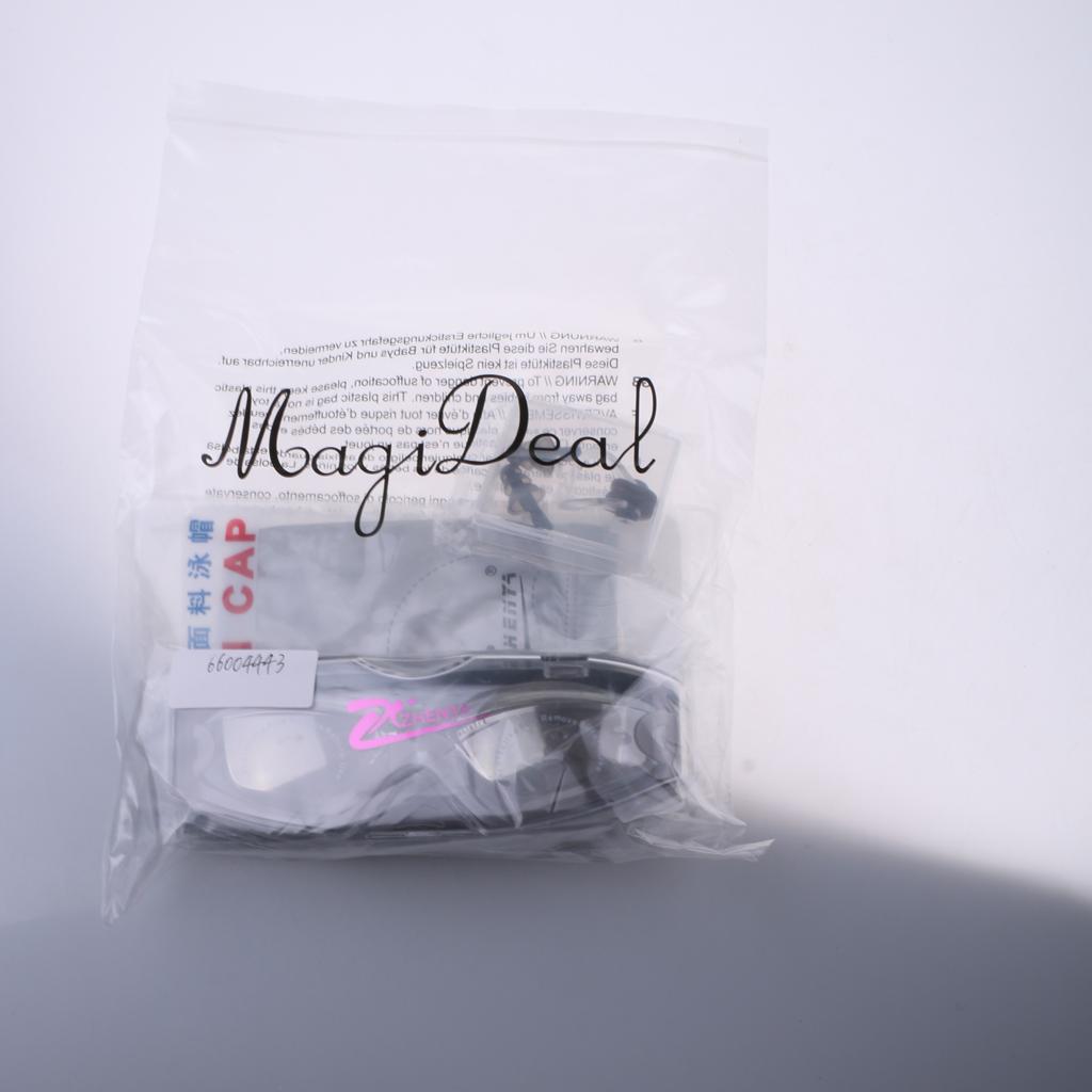 Anti Fog Swimming Goggles with Case + Swim Cap + Nose Clip + Ear Plugs Grey