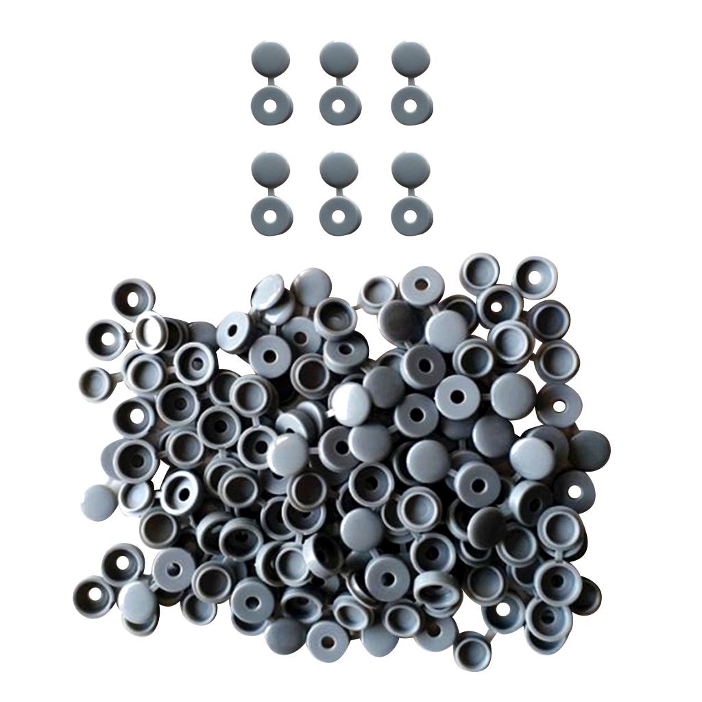 100 Pieces Plastic Hinged Screw Cover Cap for Car Home Furniture Decor Gray