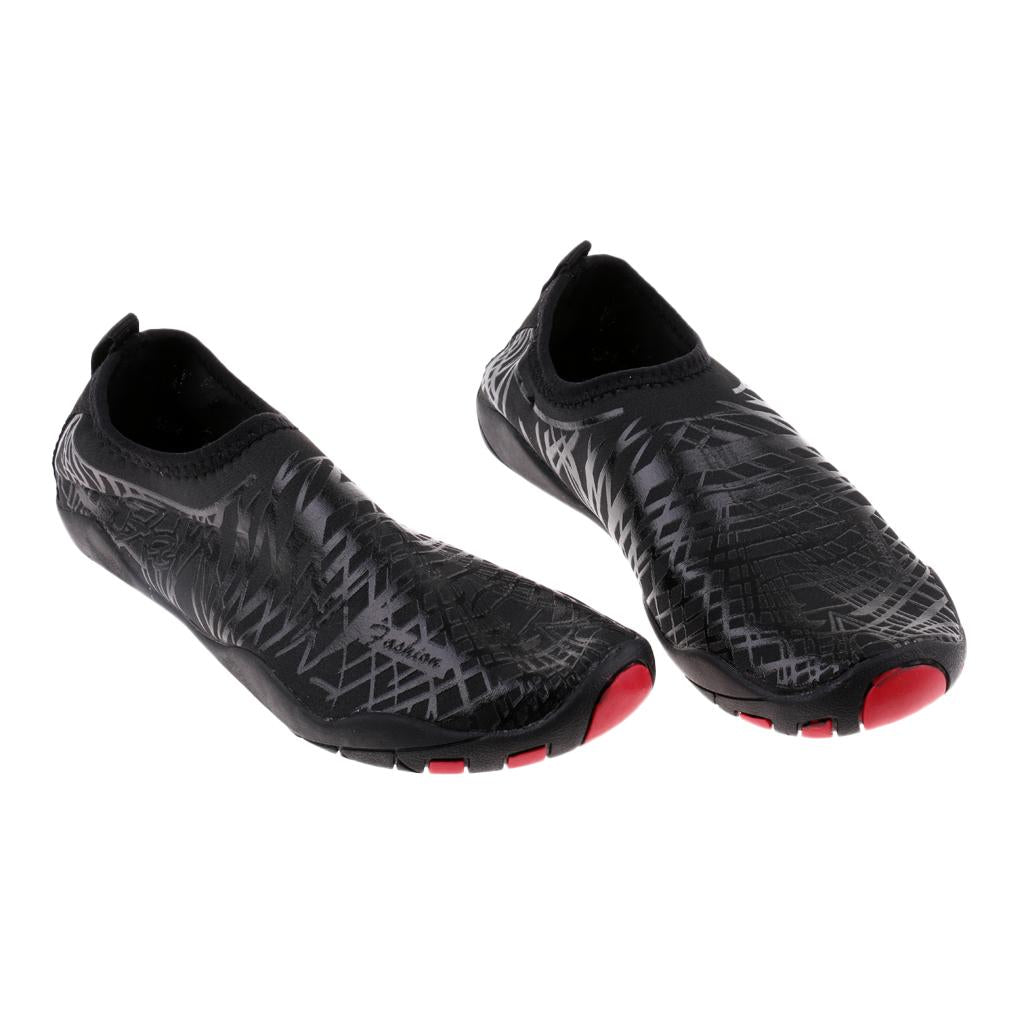 Water Shoes Socks Yoga Exercise Pool Beach Swim Slip On Black 39-40