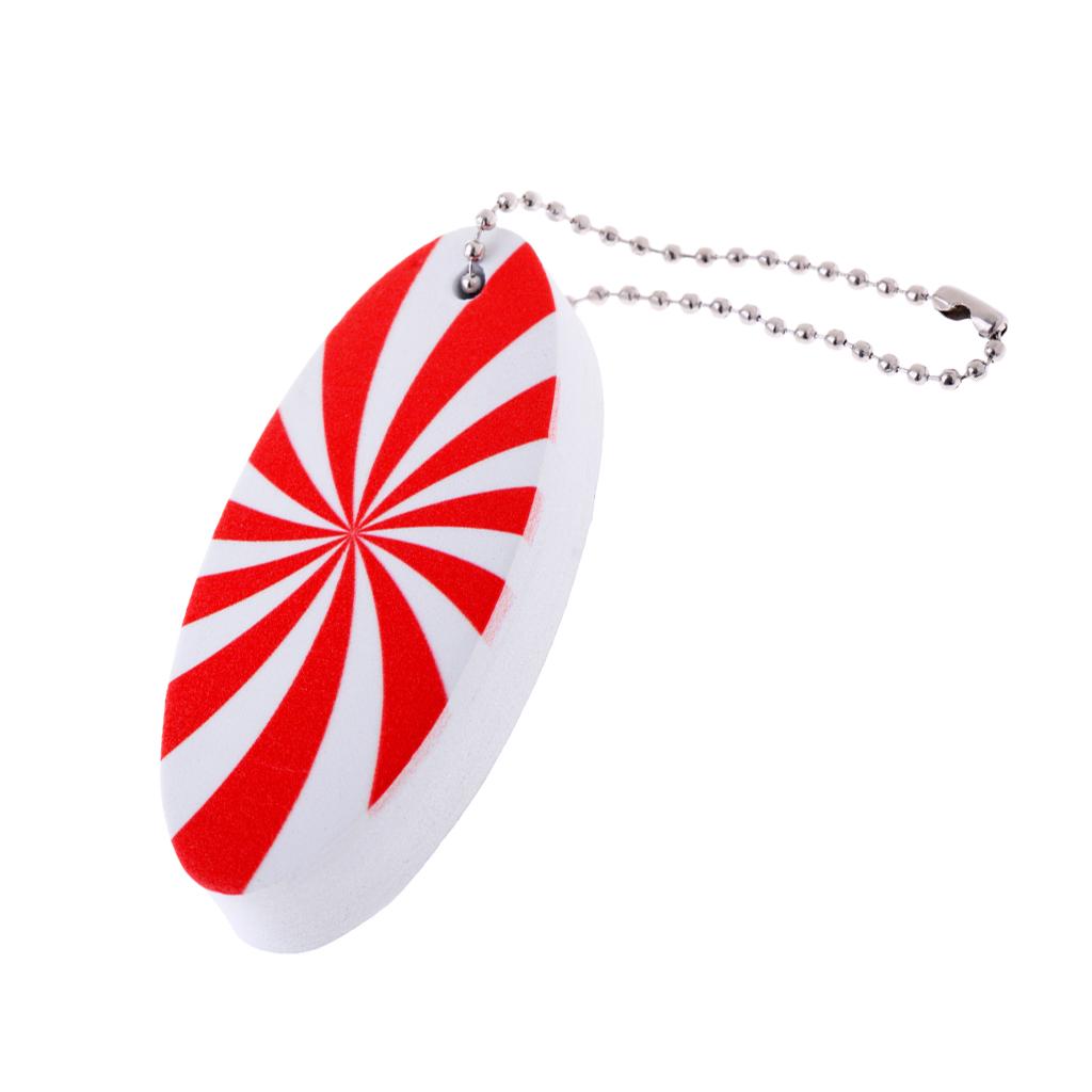 Red White EVA Surfboard Shape Floating Boating Yachting Key Ring Key Chain