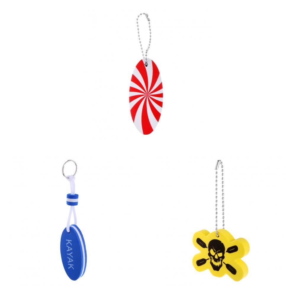 Red White EVA Surfboard Shape Floating Boating Yachting Key Ring Key Chain