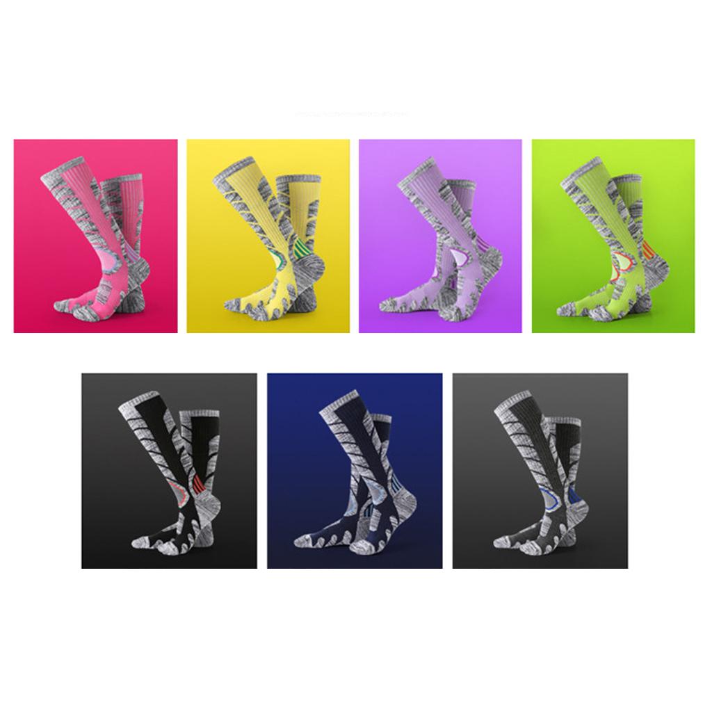 Mens Winter Sports Hiking Socks Thermal Snow Ski Long Boot Socks Dark blue