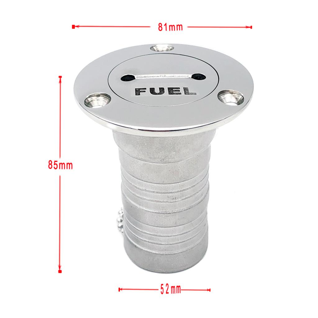 52mm Marine Boat Gas Fuel Tank Deck Fill Filler for Key 316 Stainless Steel
