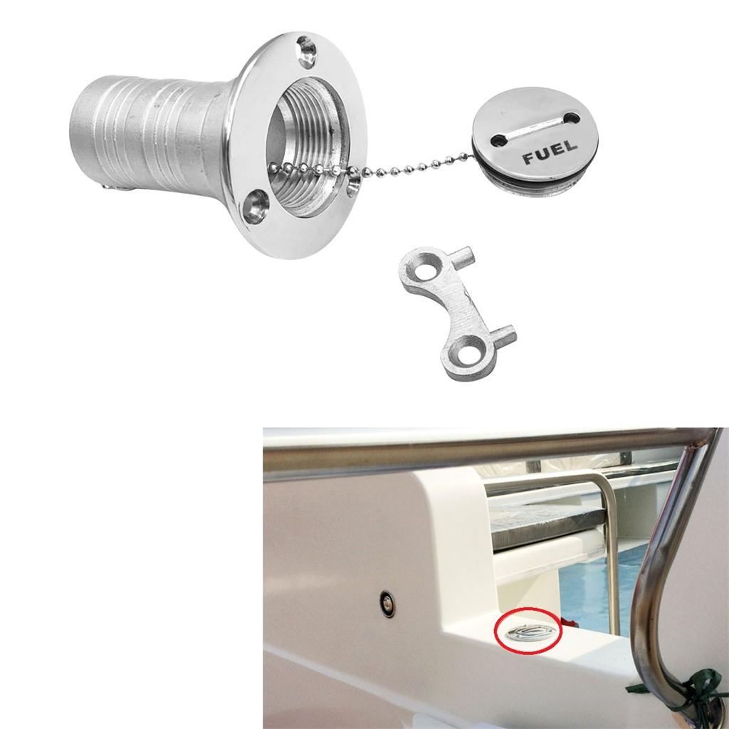 52mm Marine Boat Gas Fuel Tank Deck Fill Filler for Key 316 Stainless Steel