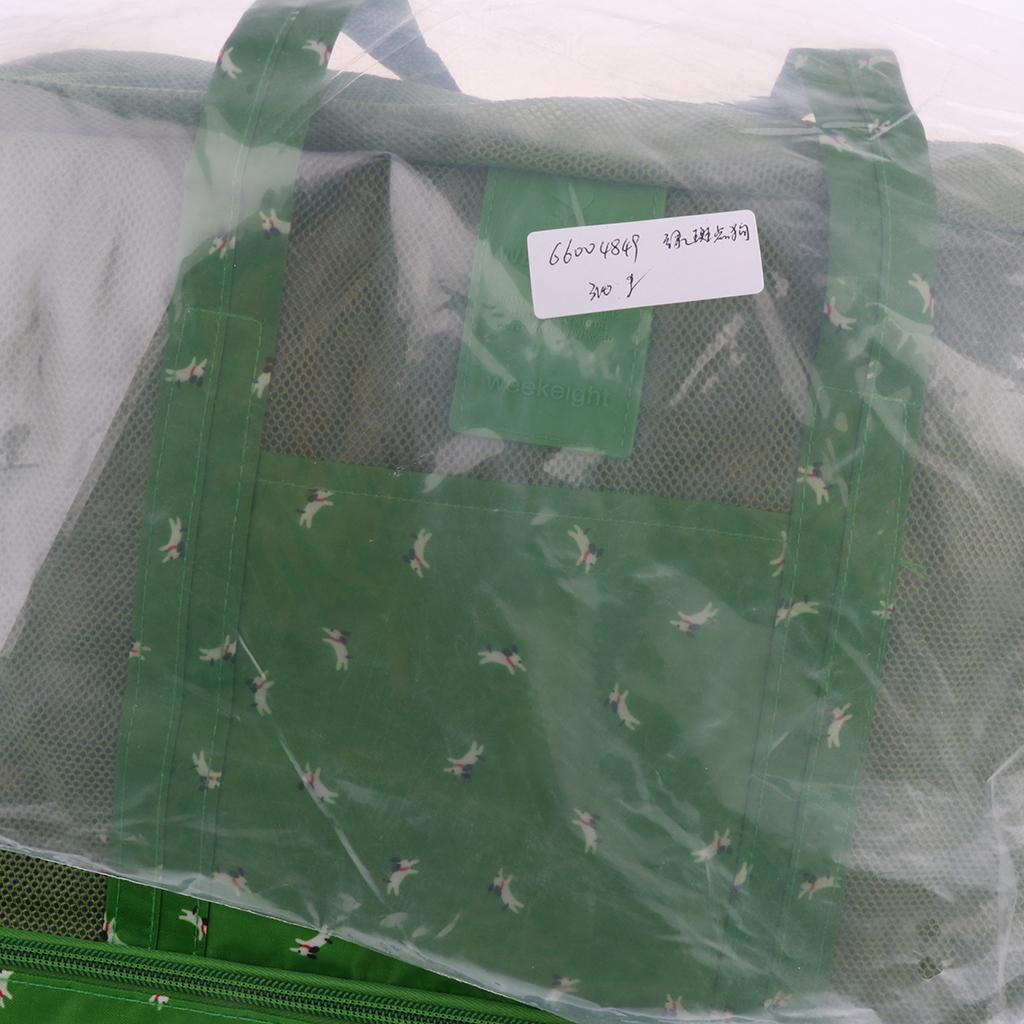 Swimming Mesh Beach Bag Tote with Waterproof Compartment Green and Doggie