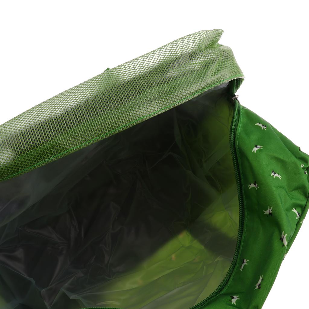 Swimming Mesh Beach Bag Tote with Waterproof Compartment Green and Doggie