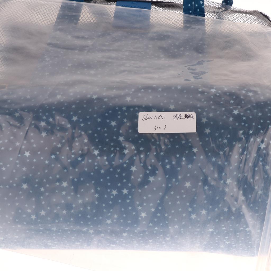 Swimming Mesh Beach Bag Tote with Waterproof Compartment Navy and Star