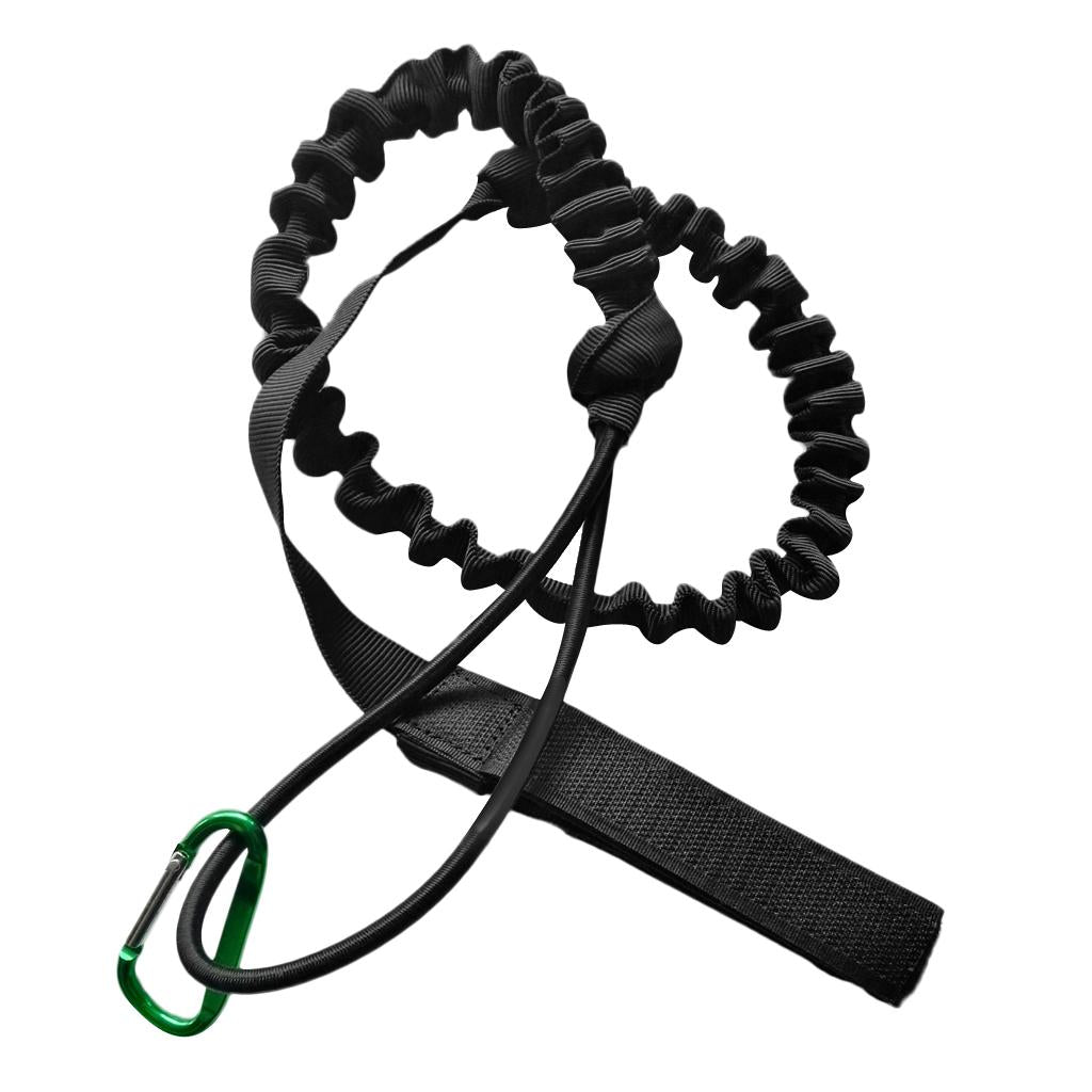 Elastic Kayak Paddle Leash Fishing Rod Leash Safety Lanyard with Carabiner