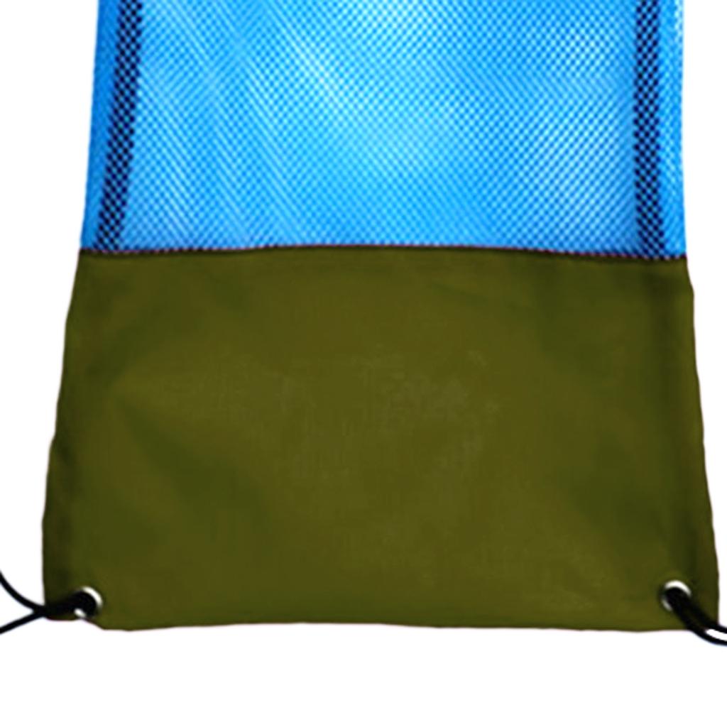 Mesh Drawstring Bag for Scuba Diving Snorkel Goggles Mask L Army Green