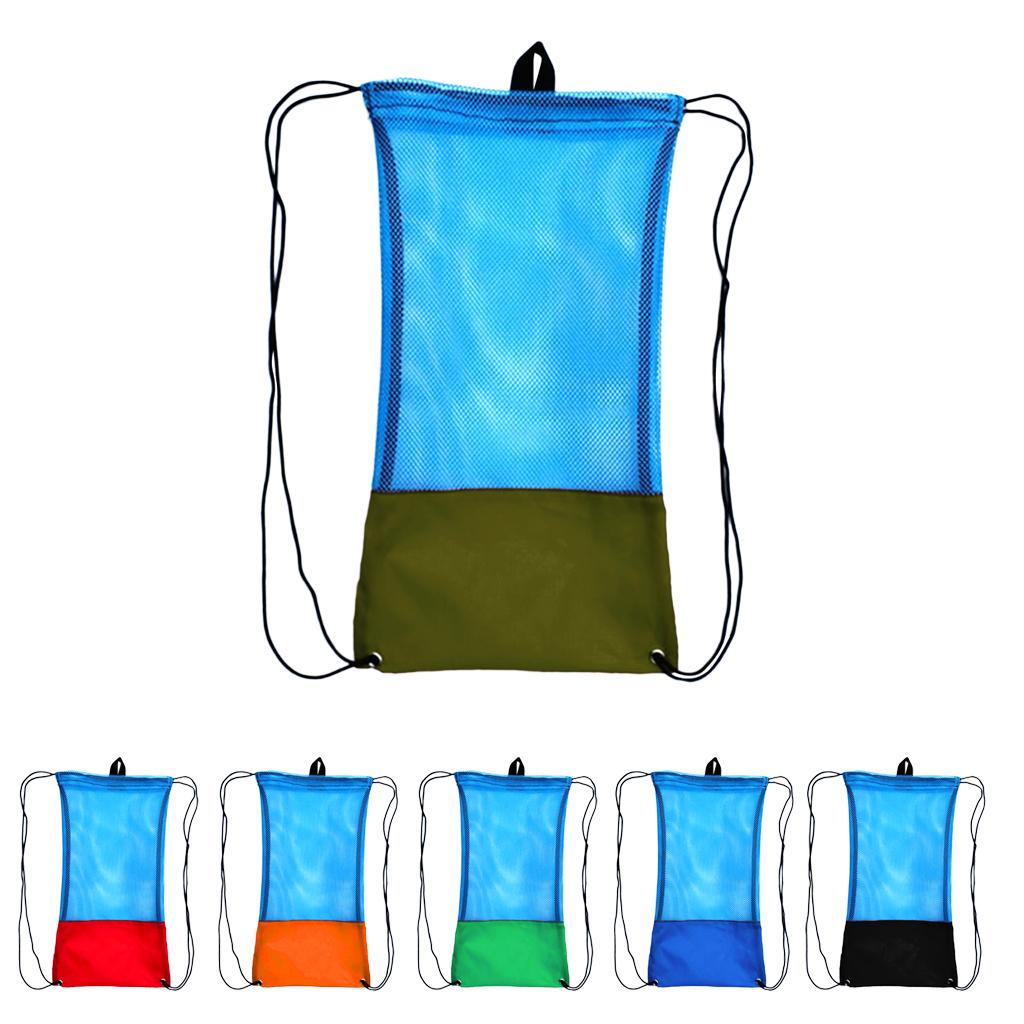 Mesh Drawstring Bag for Scuba Diving Snorkel Goggles Mask L Army Green