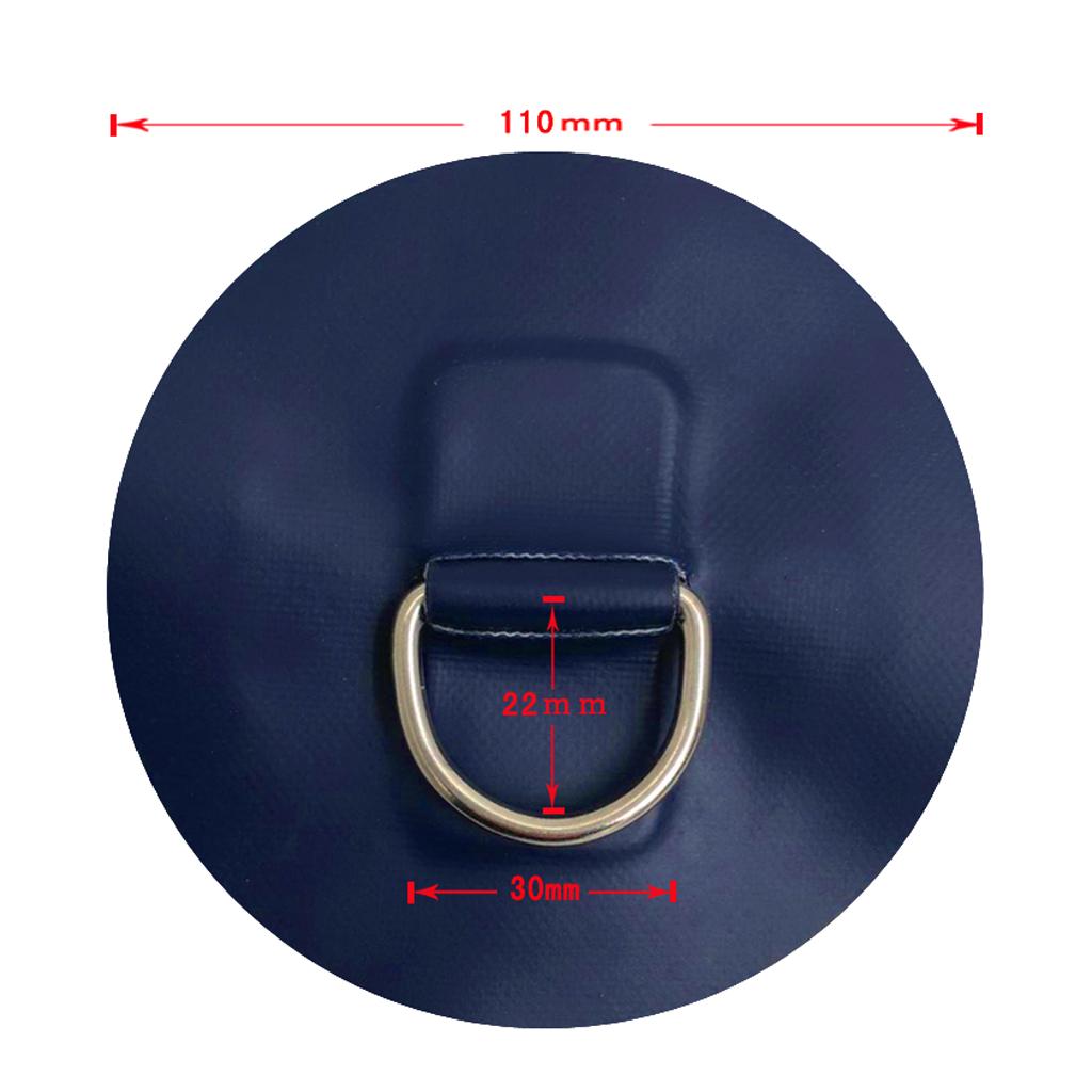 4 Pieces D-ring Pad Patch for Inflatable Boat Raft Dinghy Kayak Dark Blue