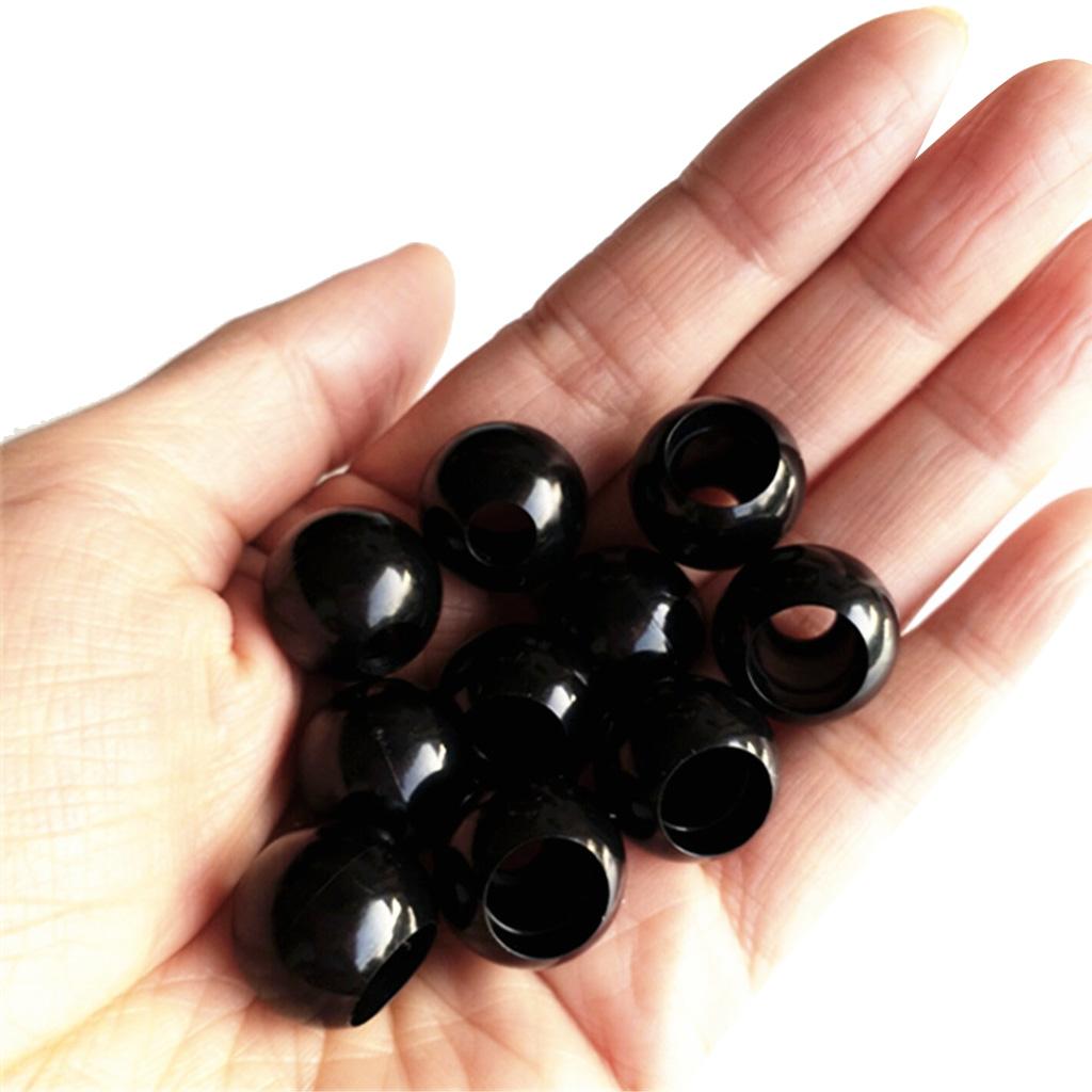 30 Pieces Black Plastic Elastic Shock Cord Rope Toggle Ball End Lock Stopper