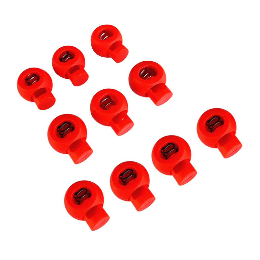 20 Pieces Plastic Shock Cord Rope Toggle End Lock Stoppers Ball Buckles
