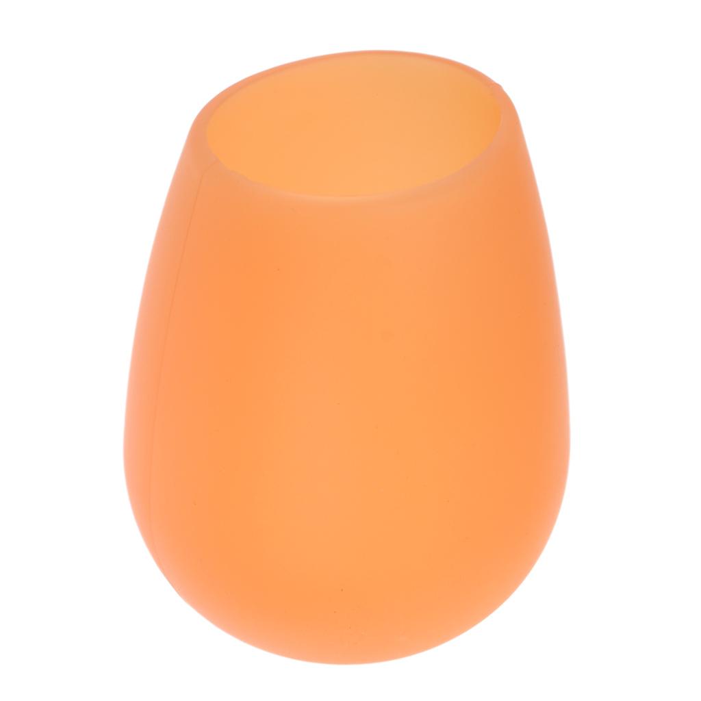 Unbreakable Silicone Red Wine Cup Glass for Party Camping BBQ Picnic Orange