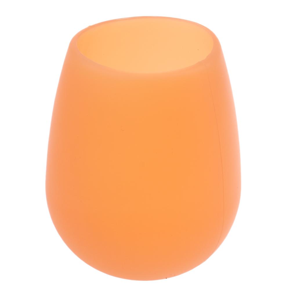 Unbreakable Silicone Red Wine Cup Glass for Party Camping BBQ Picnic Orange