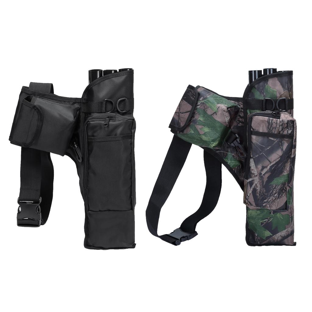 Archery Arrow Quiver Holder Belt Waist Recurve Bow Hunting 3 Tubes Black