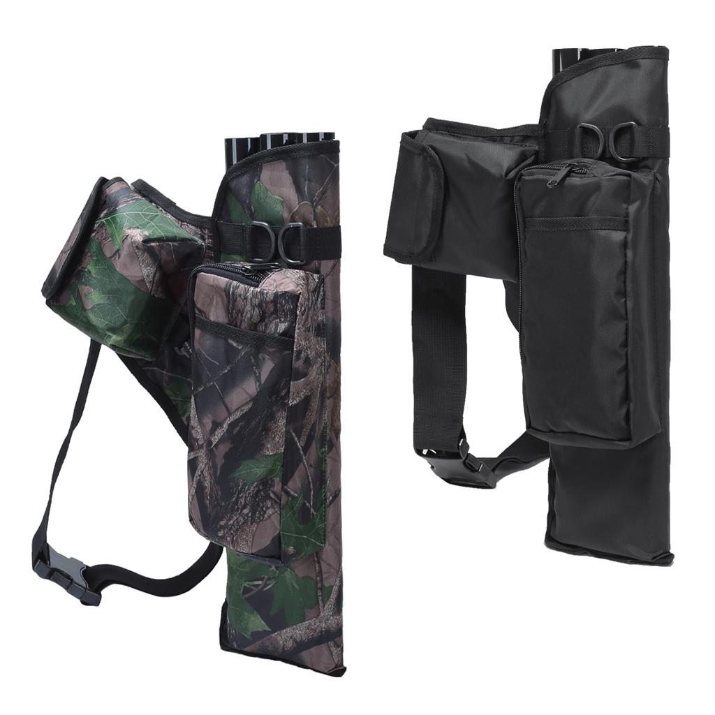 Archery Arrow Quiver Holder Belt Waist Recurve Bow Hunting 3 Tubes Black