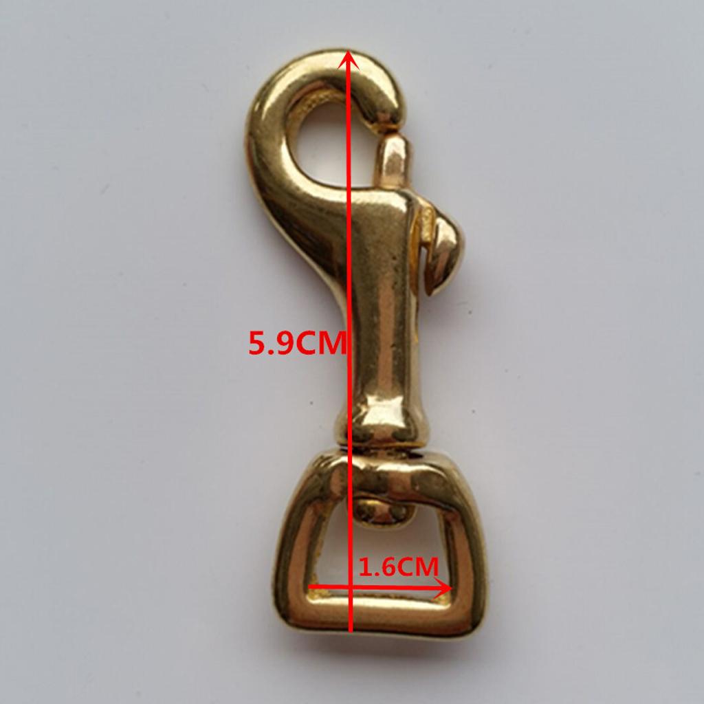 Solid Brass Square Swivel Trigger Clip Snap Hook Bag Clasp Key Chain 16x59mm