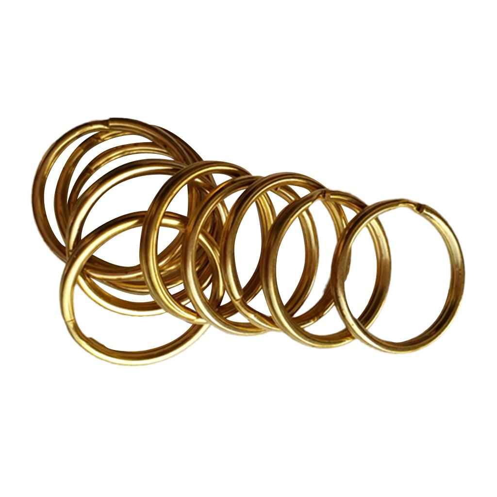 10 Pieces Brass Round Split Key Chain Rings Key Holder Loop DIY Craft 30mm