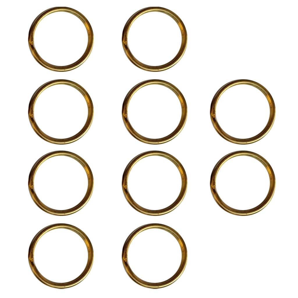 20 Pieces Brass Round Split Key Hold Chain Rings Keyring Loop 15mm/12mm Gift